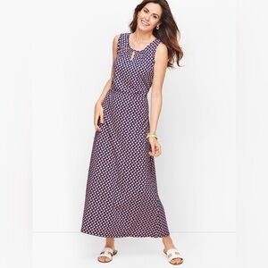 NWT TALBOTS Wear To Work Jersey Maxi Dress Daisy Print NEW PM Petite Medium